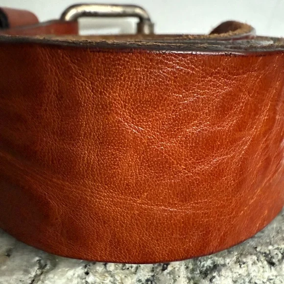 Vintage Replay Cognac Leather Belt with Metal Buckle - Picture 4 of 13